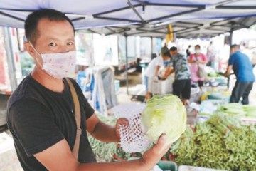 北京新发地：蔬菜价格明显上涨 ()